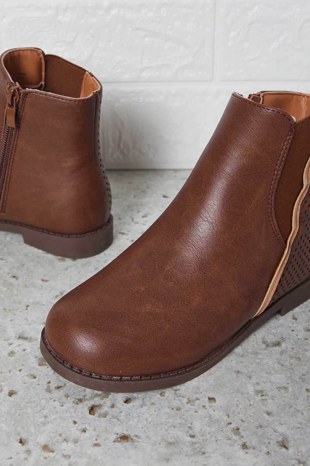 Girls Brown Chelsea Boots