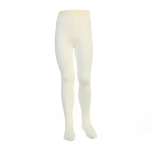 Girls Ivory Opaque Footed Stretchy Tights 12M-16