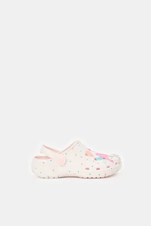 Girls Pink Swan Clog