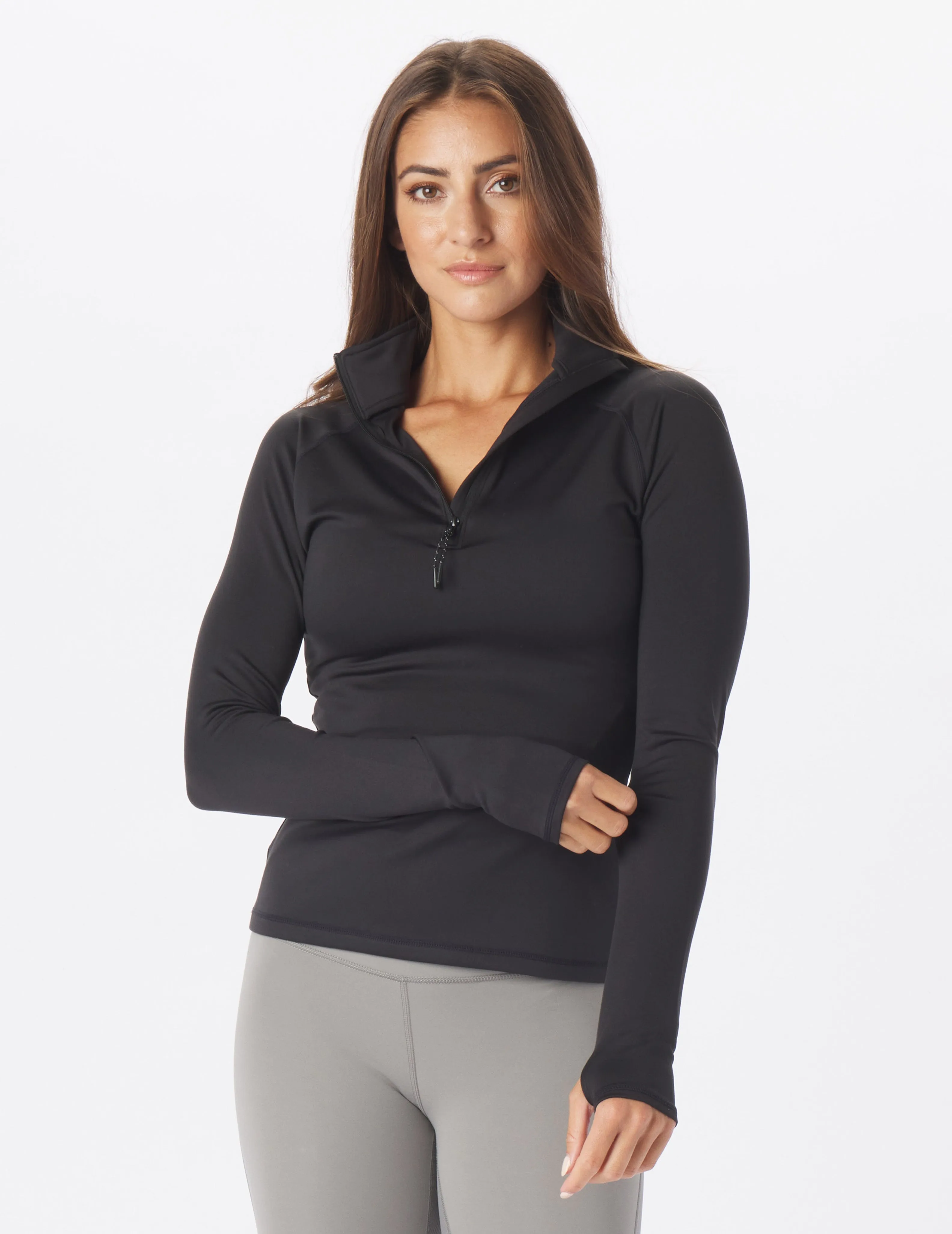 Glyde Quarter Zip: Black