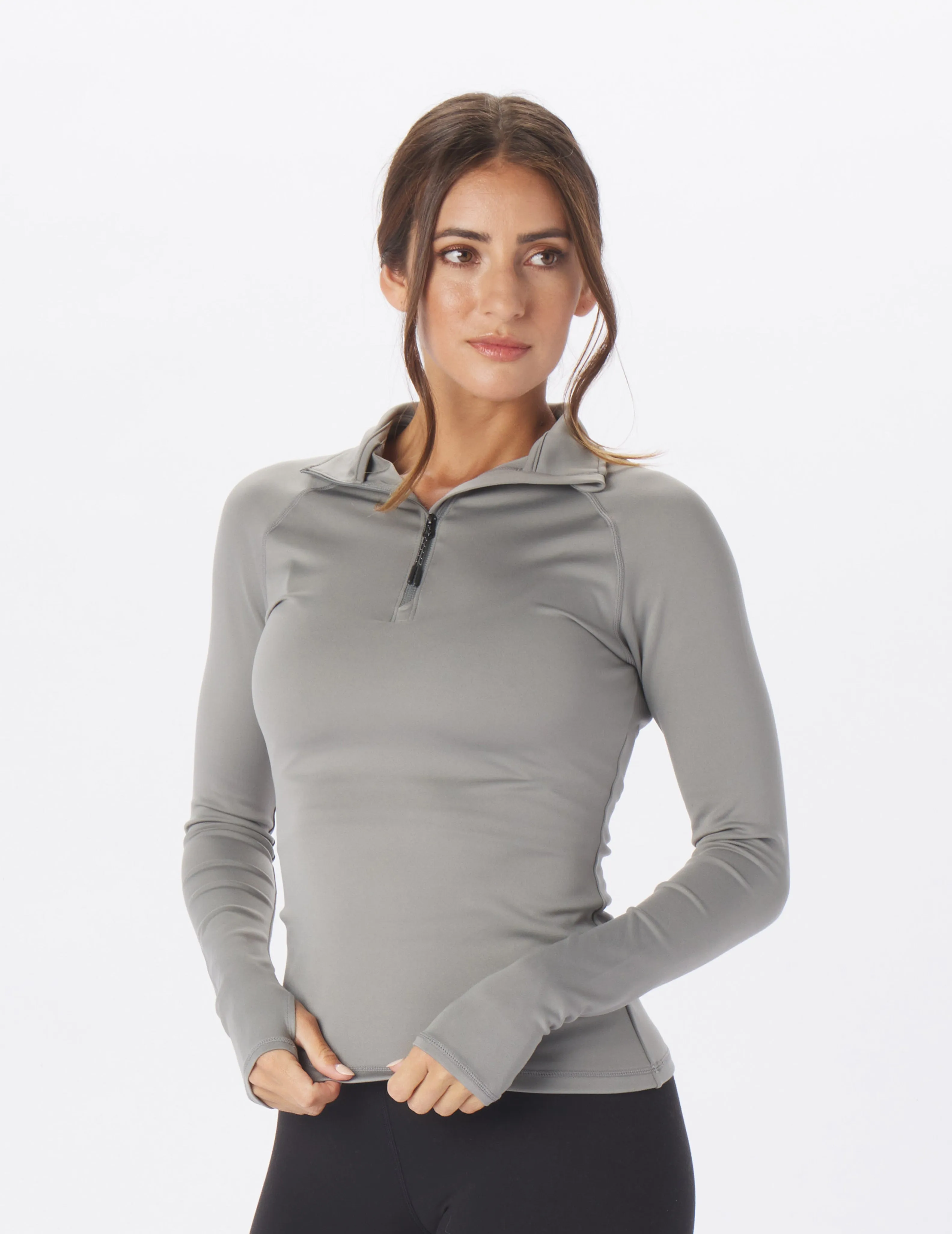 Glyde Quarter Zip: Silver Fog