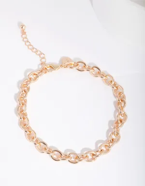 Gold 8mm Cable Chain Anklet