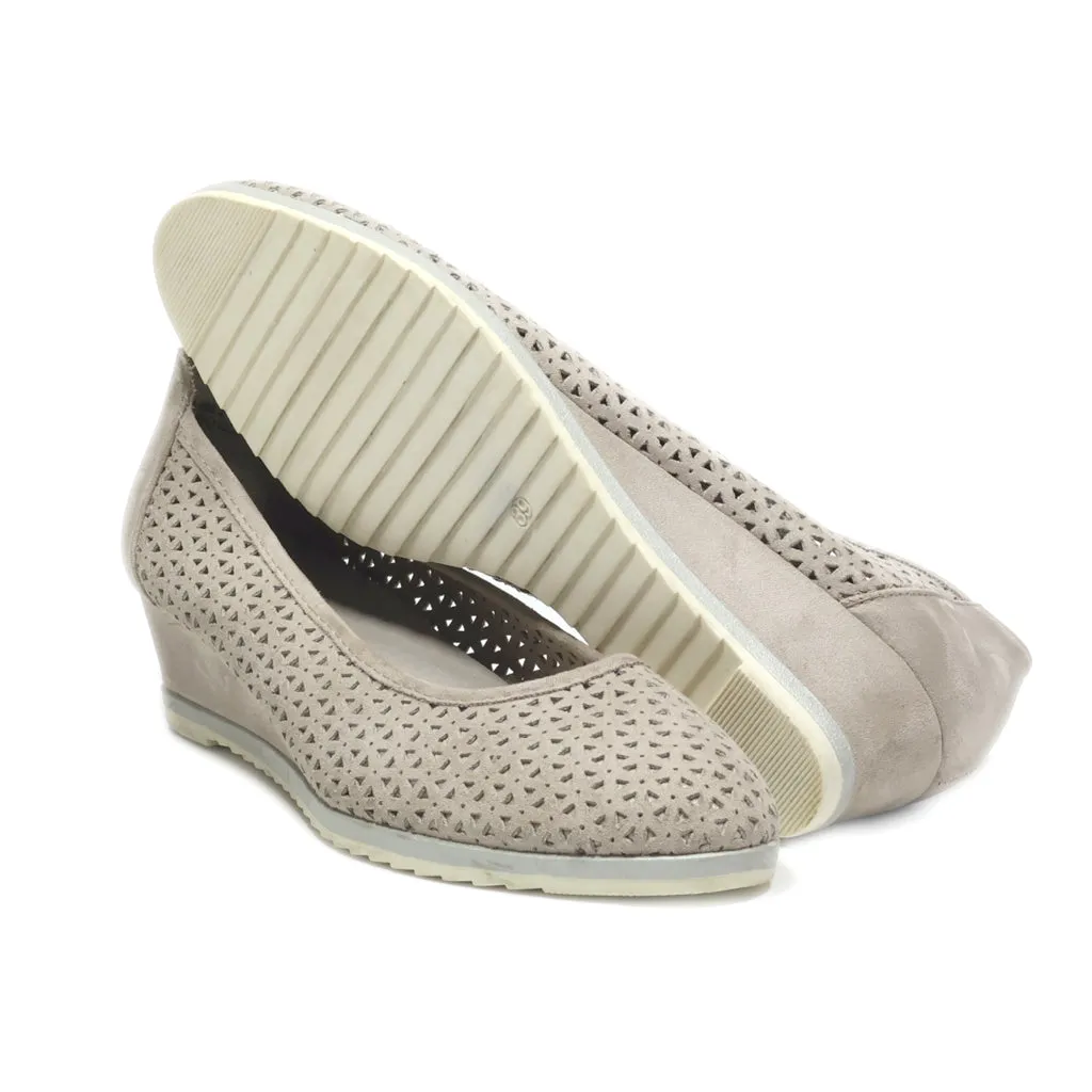 Graceland Wedge Shoes Leather Grey Colour For Women