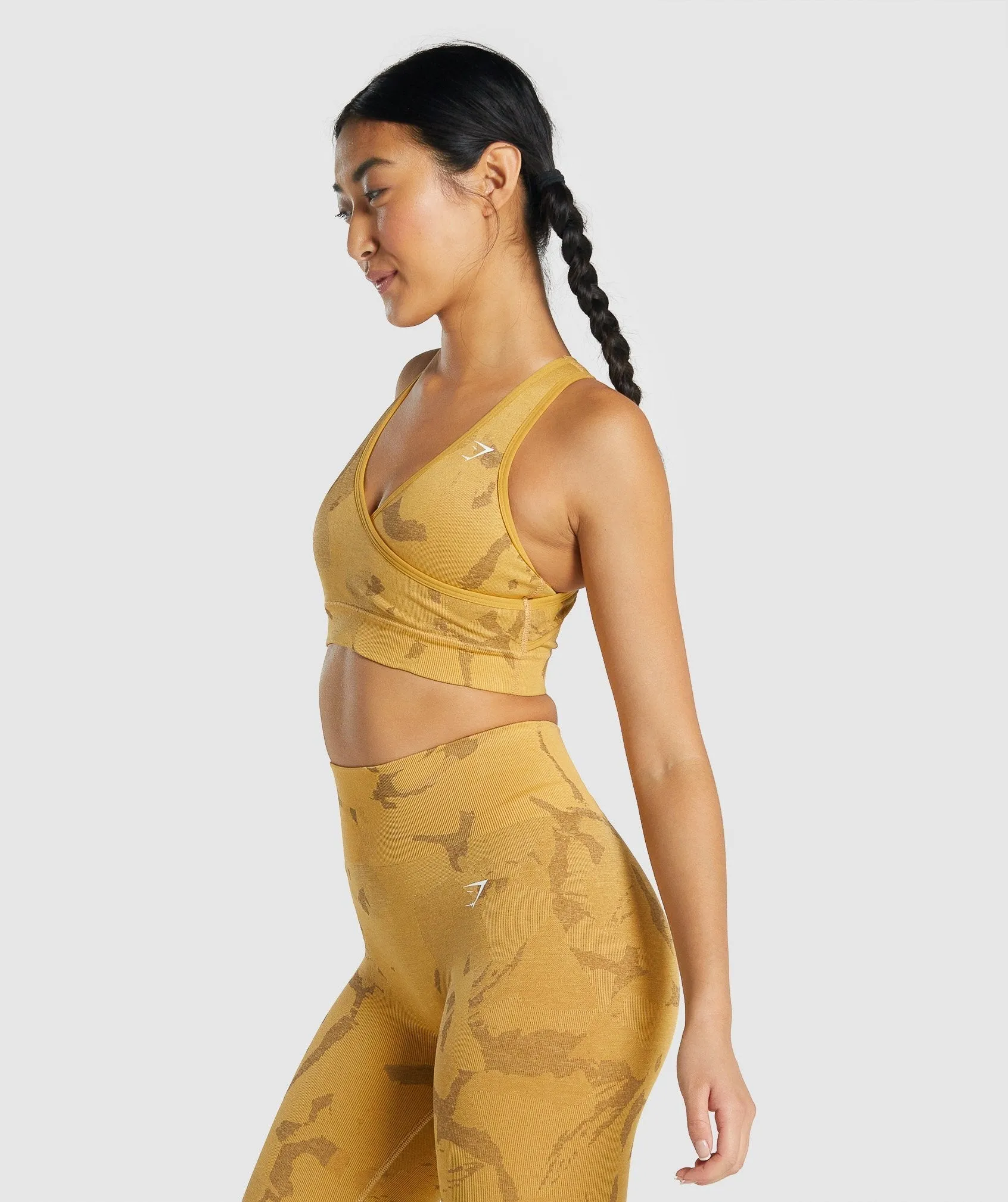 Gymshark Adapt Camo Seamless Sports Bra - Savanna | Yellow