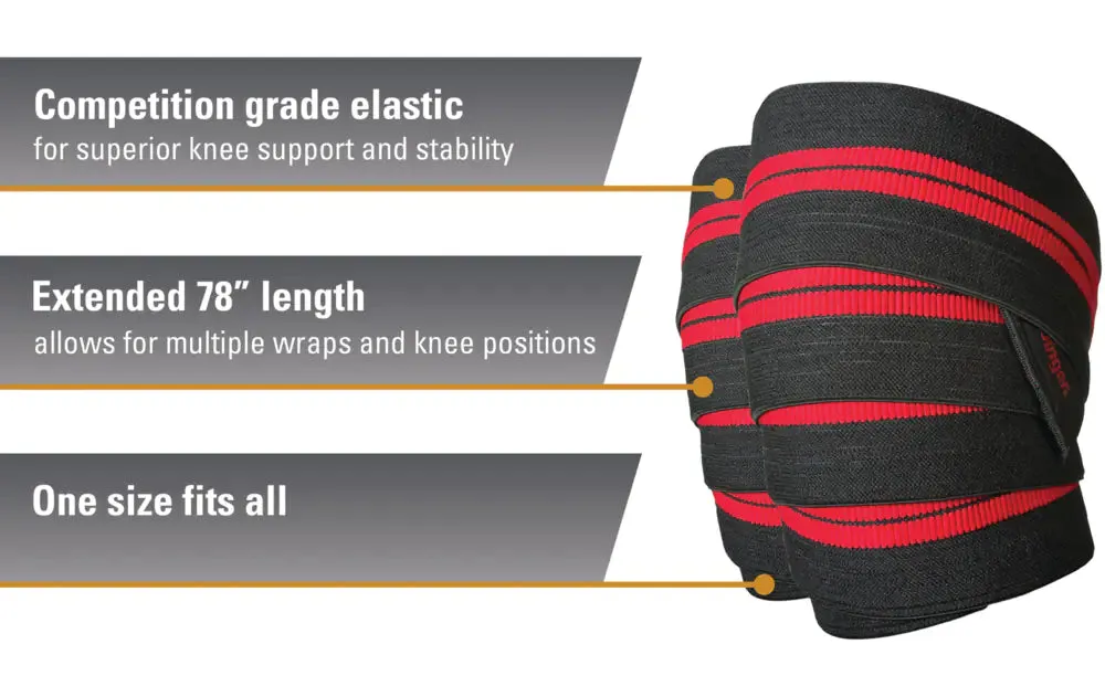 Harbinger Red Line Knee Wraps - 78 inch