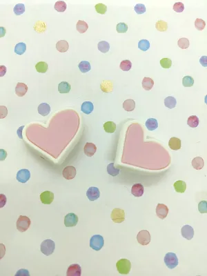 HEART SHOE CHARMS - BABY PINK