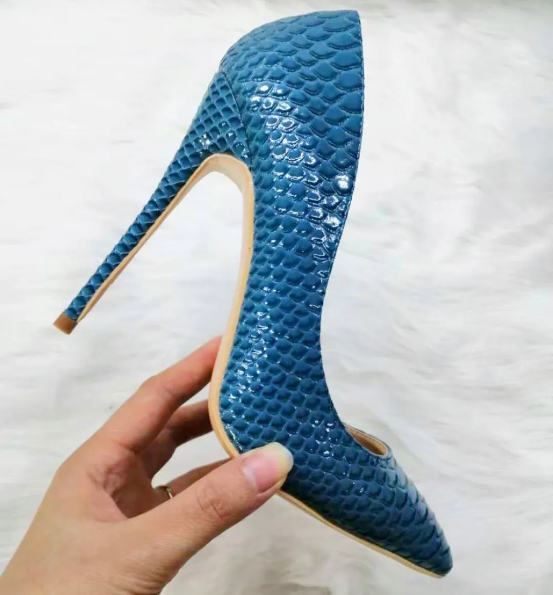 High Heels with Snakeskin Patterns Fashion Women Party Shoes