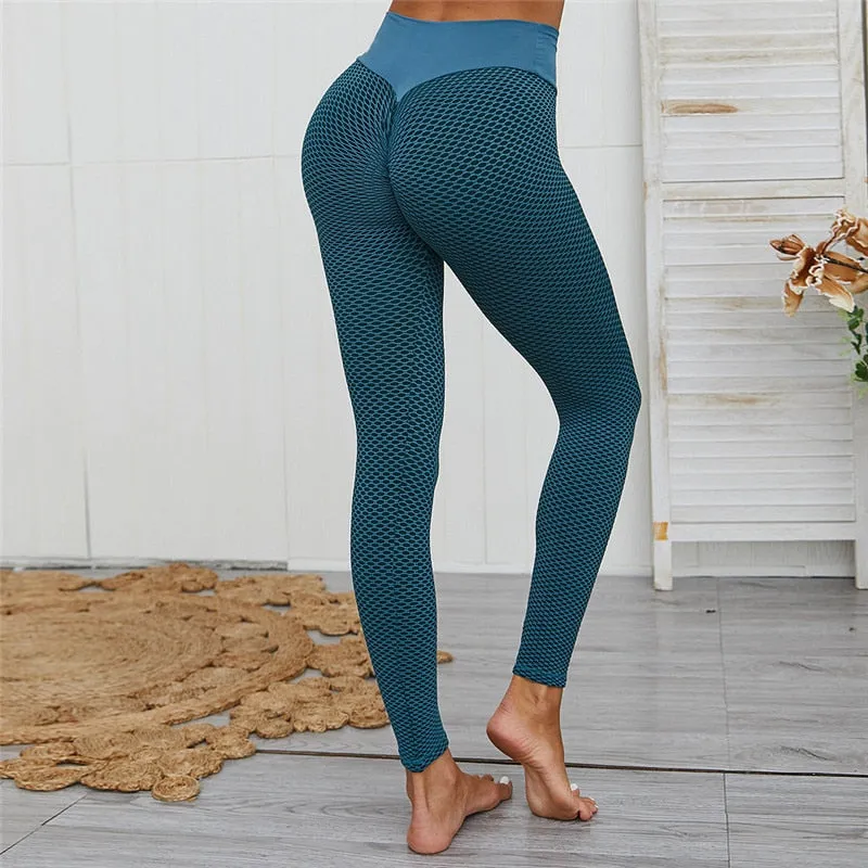 High Waist Fitness Push Up Ladies Seamless Workout Pants Leggings Polyester Casual Wear