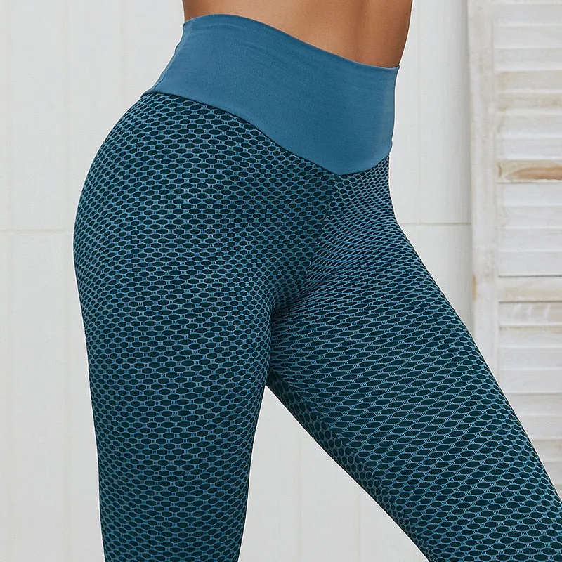 High Waist Fitness Push Up Ladies Seamless Workout Pants Leggings Polyester Casual Wear