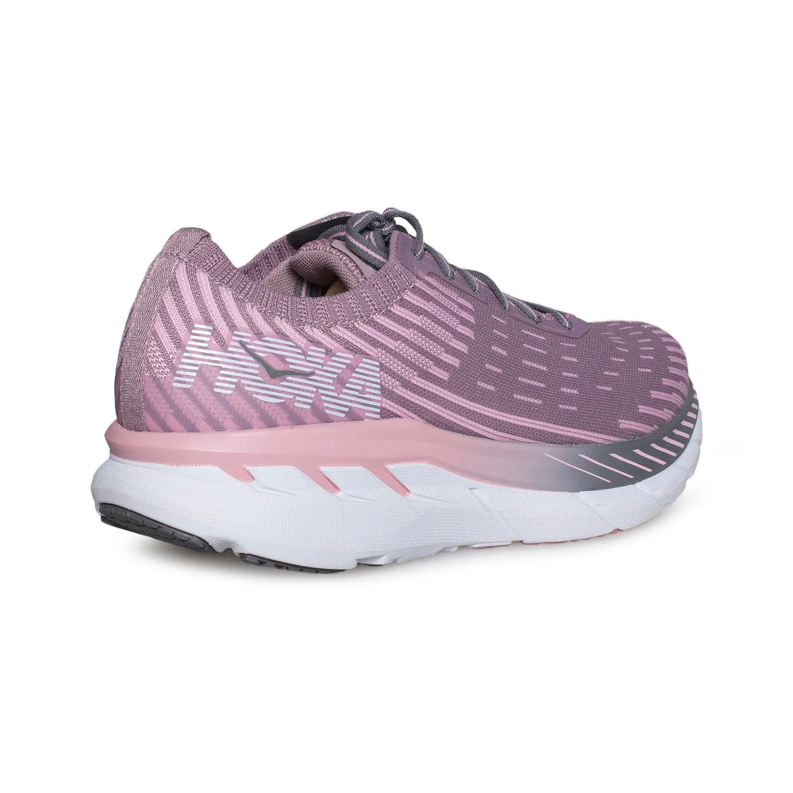 Hoka One One Clifton 5 Knit Cameo/Pink Toadstool Running Shoes - Women's