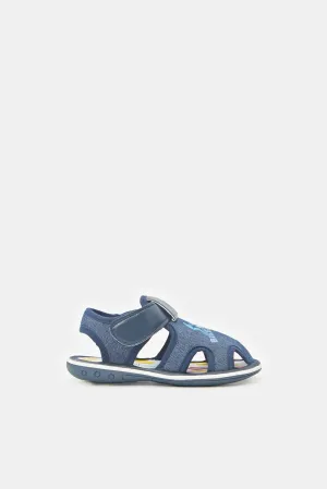 Infant Boys Navy Slogan Pump