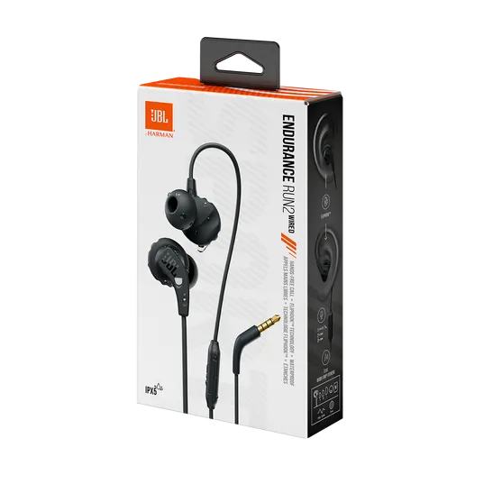 JBL ENDURANCE RUN 2 Wired In-Ear Headphones (Black)