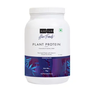 Kapiva Him Foods Plant Protein - Chocolate | 26g Protein Per Scoop | Post-workout Recovery Protein Shake | Isolate Protein (1kg)