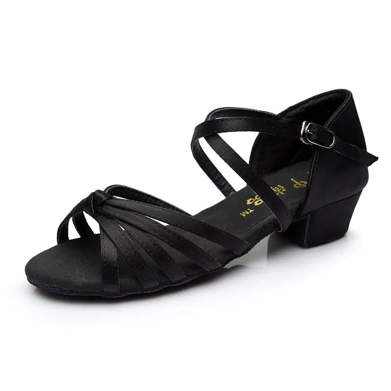 Kids  Satin   Heels Latin With Buckle Dance Shoes