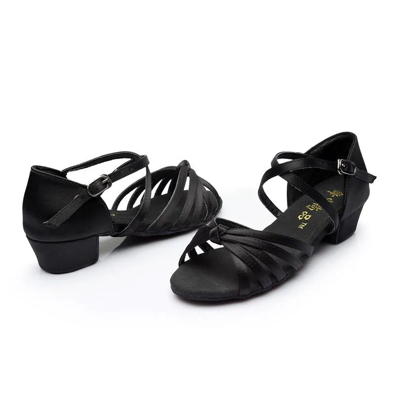 Kids  Satin   Heels Latin With Buckle Dance Shoes