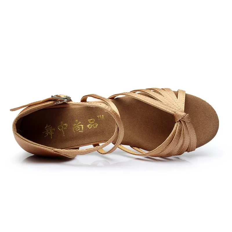 Kids  Satin   Heels Latin With Buckle Dance Shoes