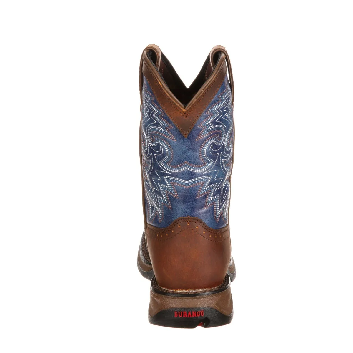 Lil' Durango Youth Boys Blue Leather Western Stitch Cowboy Boots