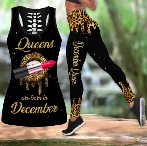 Lips Leopard Queens Are Born In December Jesus - Christian Tank Top And Legging Sets For Women