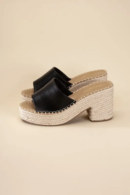 LOCK-1 Espadrille Mule Heels