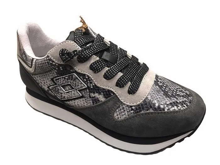 Lotto Leggenda sneakers bassa da donna Wedge Python 215091 1LT grigio asfalto-nero