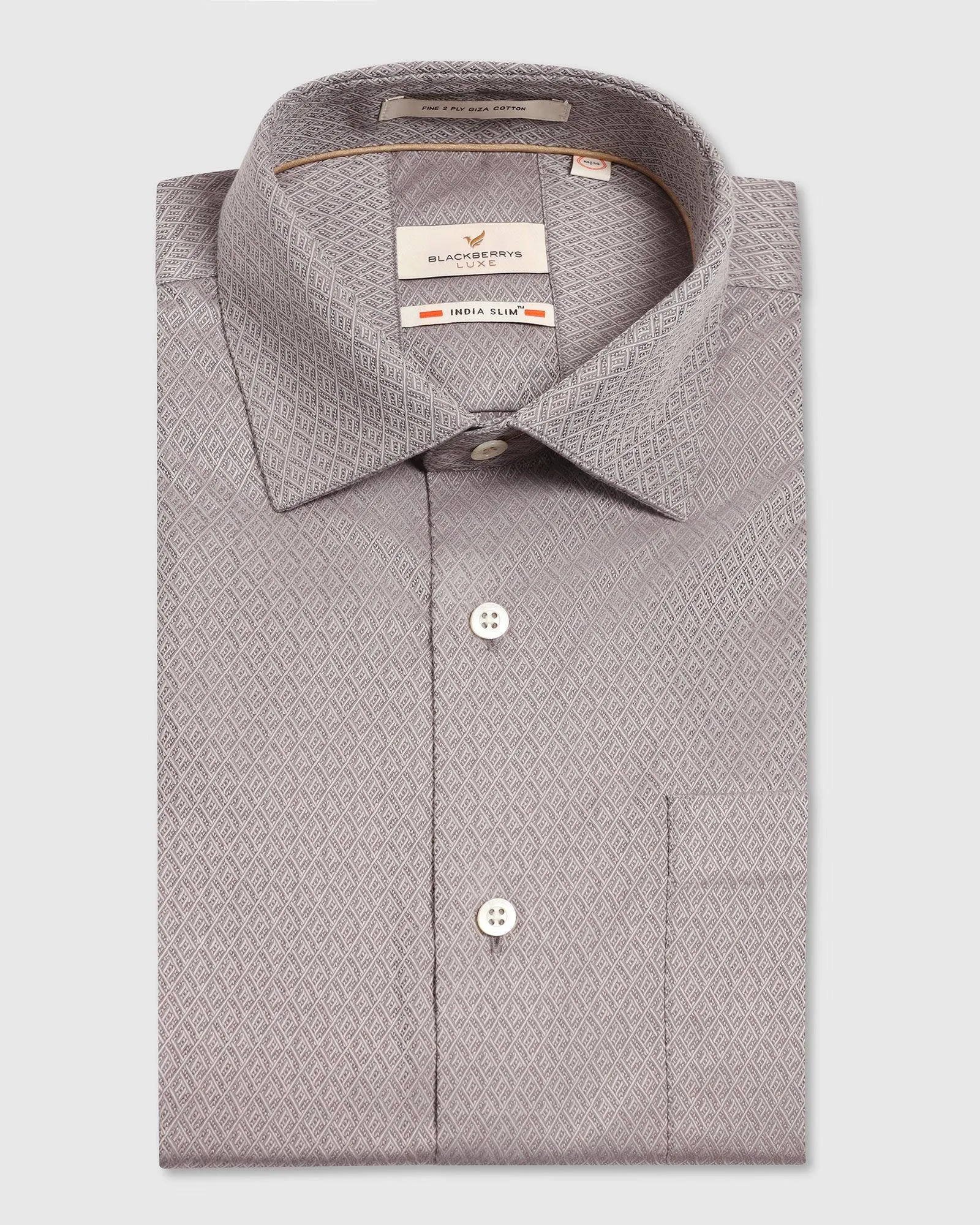 Luxe Formal Grey Textured Shirt - Goal