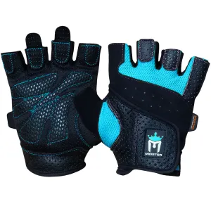 Meister Women's Fit Weight Lifting Gloves - Black/Turquoise