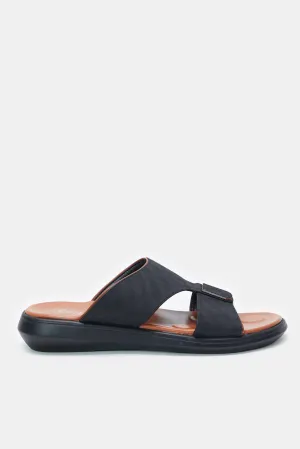 Men Black Platform Arabic Sandals