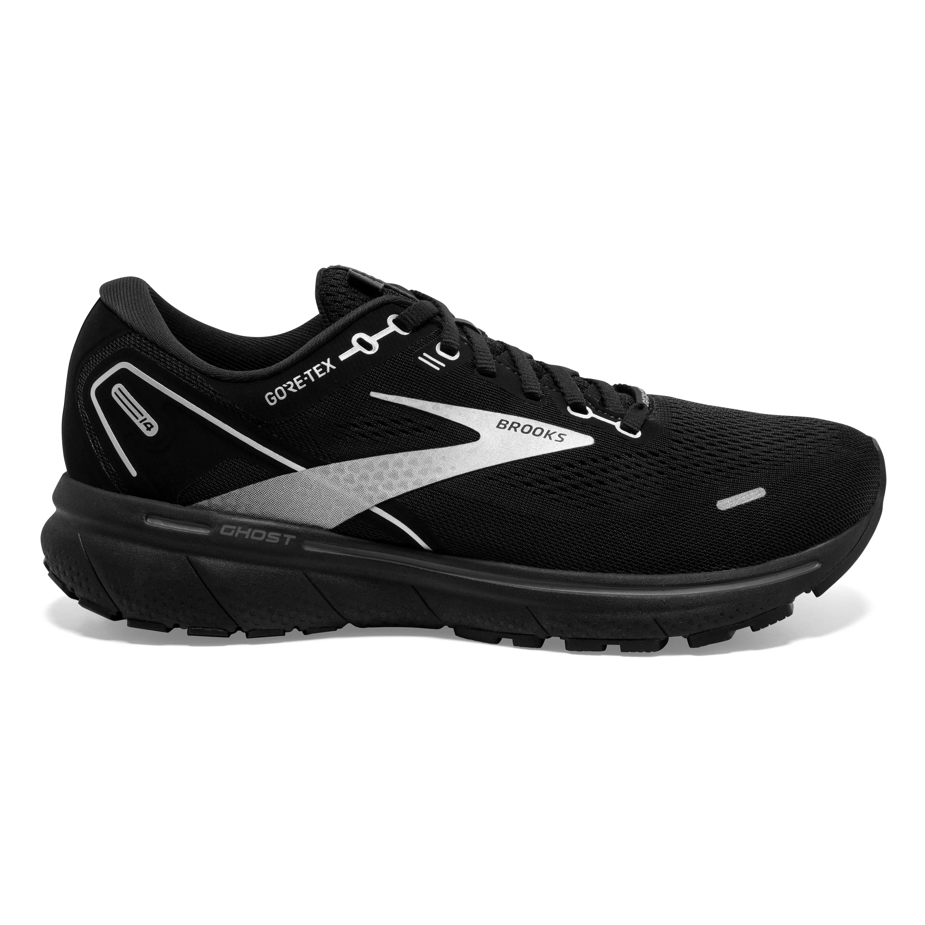 Men's Brooks Ghost 14 GTX Color: Black/Black/Ebony