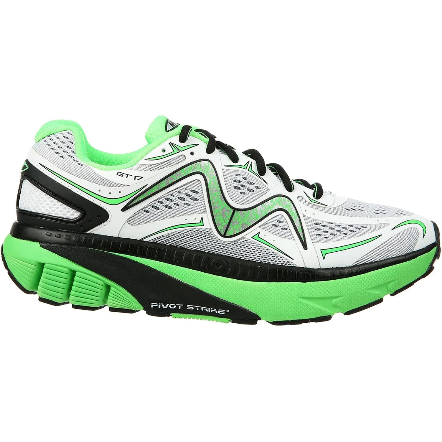 Men's MBT GT 17 Running Shoe White/Green/Black Mesh