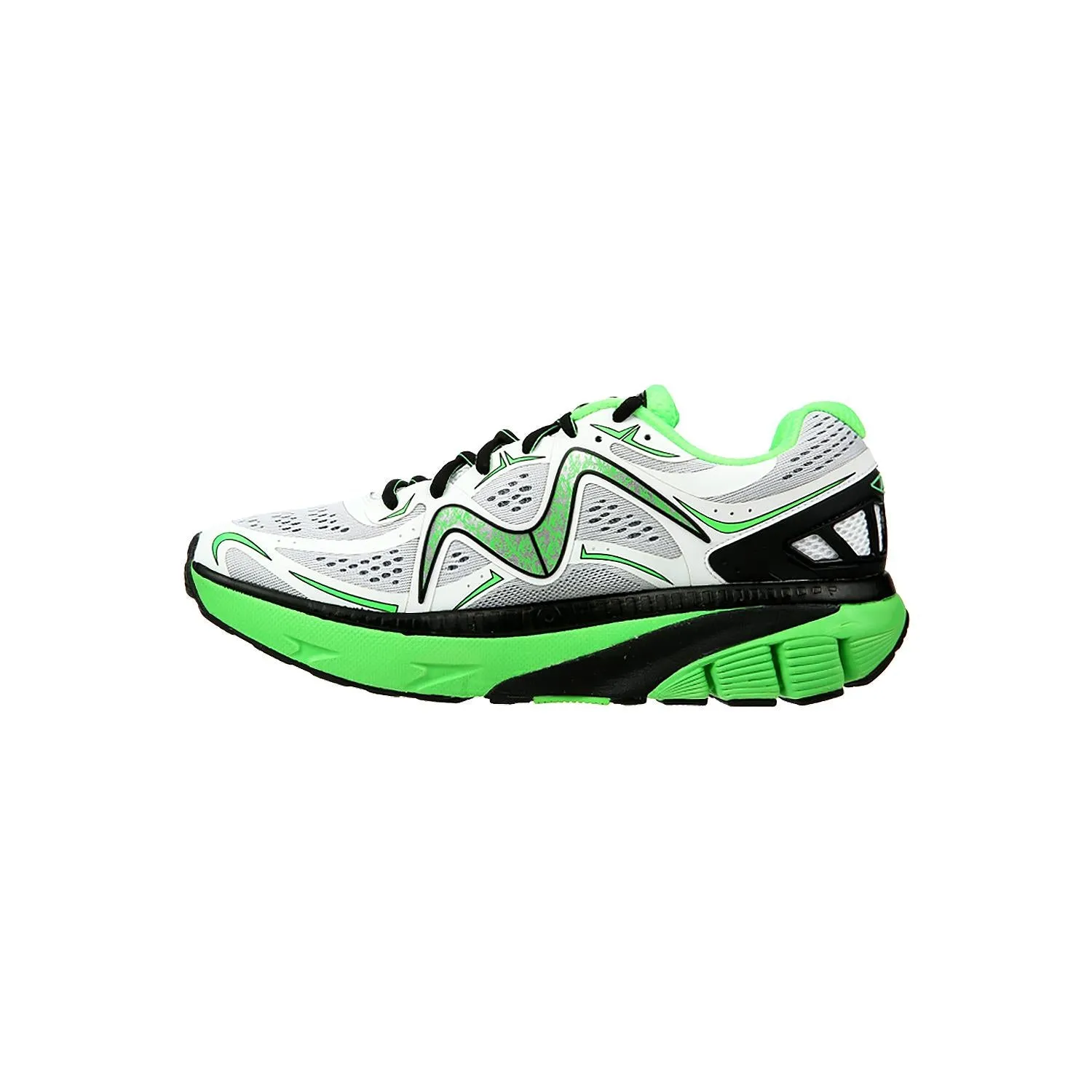 Men's MBT GT 17 Running Shoe White/Green/Black Mesh