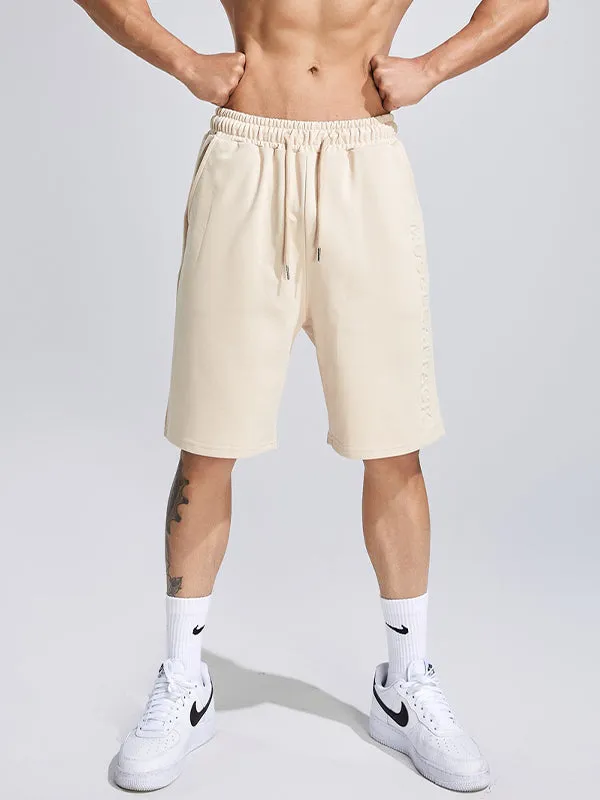 Men's Solid Fitness Casual Shorts