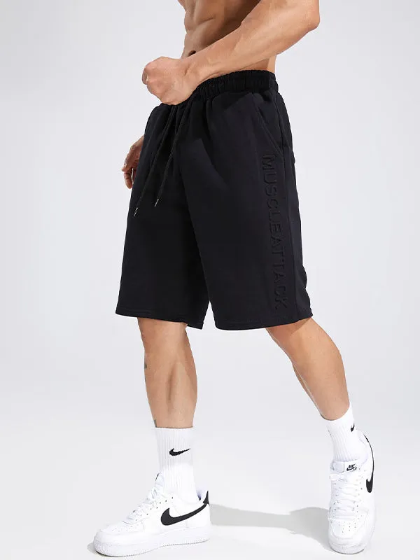 Men's Solid Fitness Casual Shorts