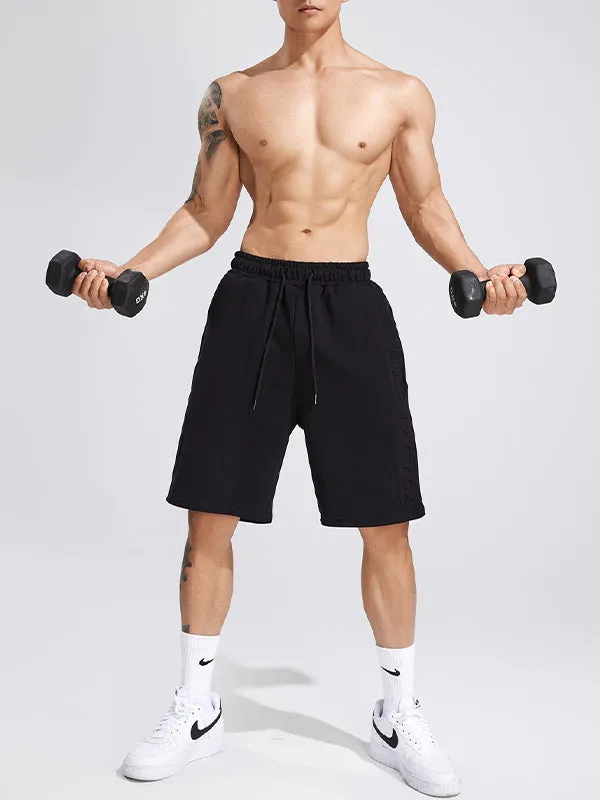 Men's Solid Fitness Casual Shorts