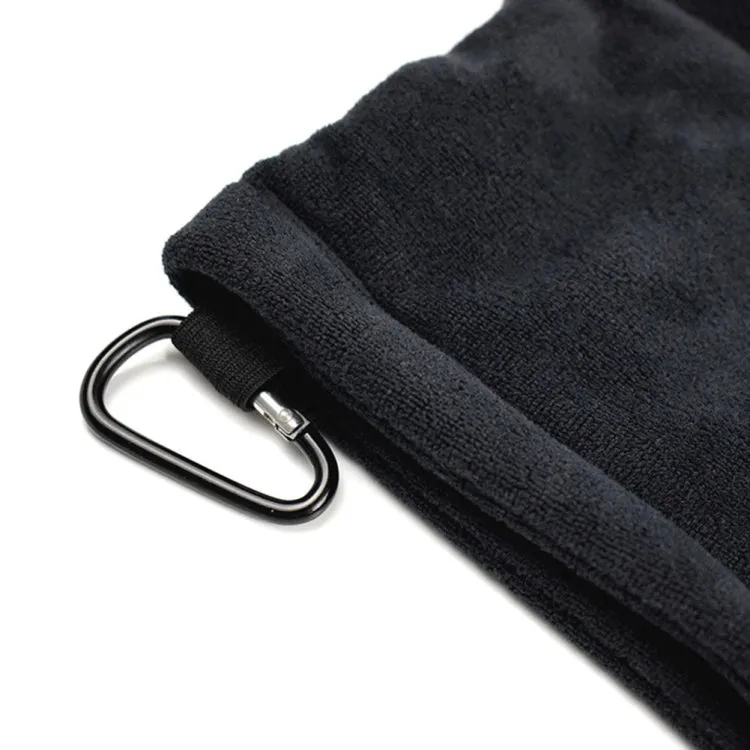 Microfiber Fleece Lining GOLF Ball Cleaning Towel with Carabiner Hook(Grey)