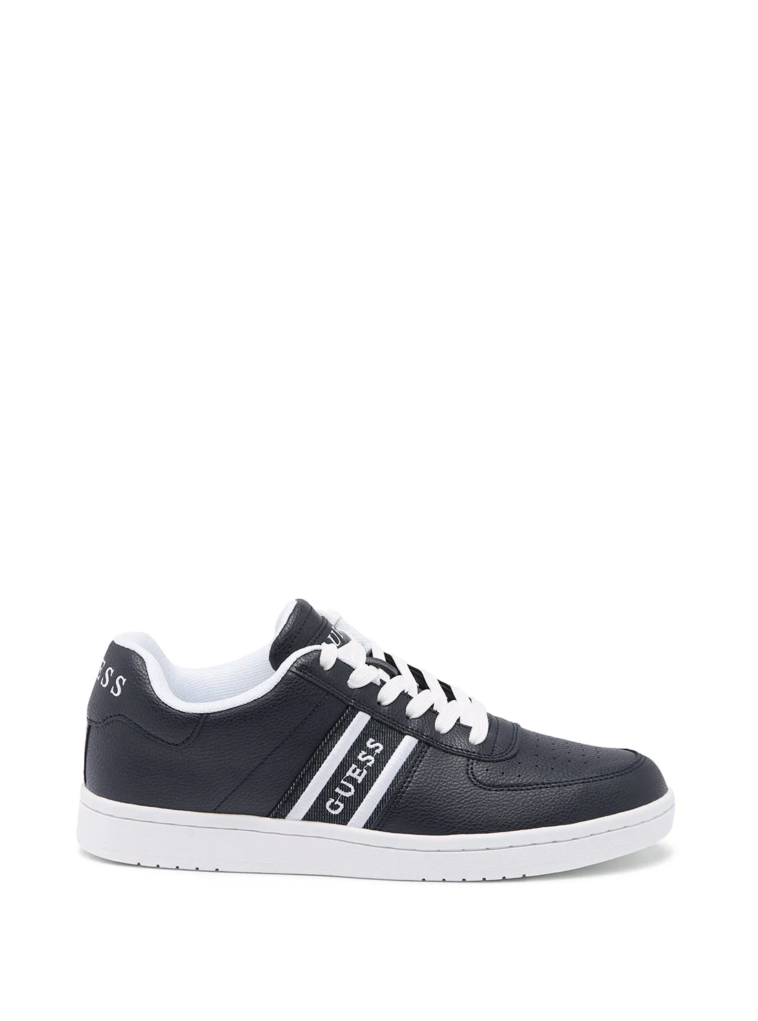 Navy Blue Logo Longle Low-Top Sneakers