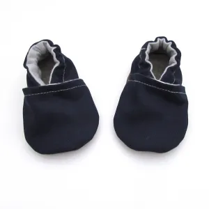 Navy Brushed Denim Baby Shoes