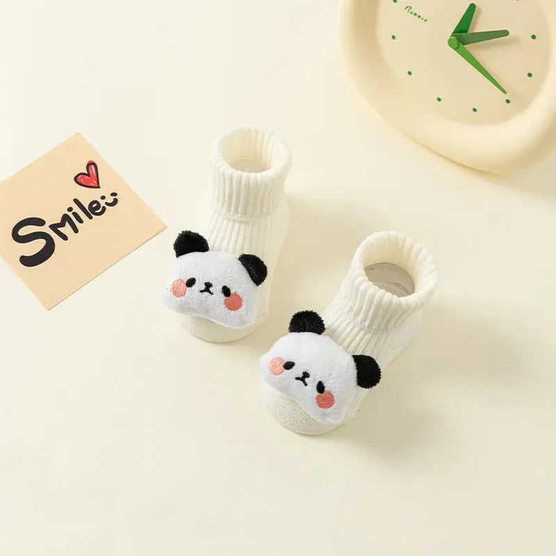 New Baby Winter Autumn Floor Sock Soft Cute Cartoon Bear Doll Toddlers Boys Girls Indoor Shoes Anti-skip 0-3Y Kids Socks