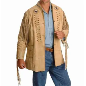 New Design Cowboy Suede Leather Jacket Western Coat, Suede Leather Cowboy Jacket