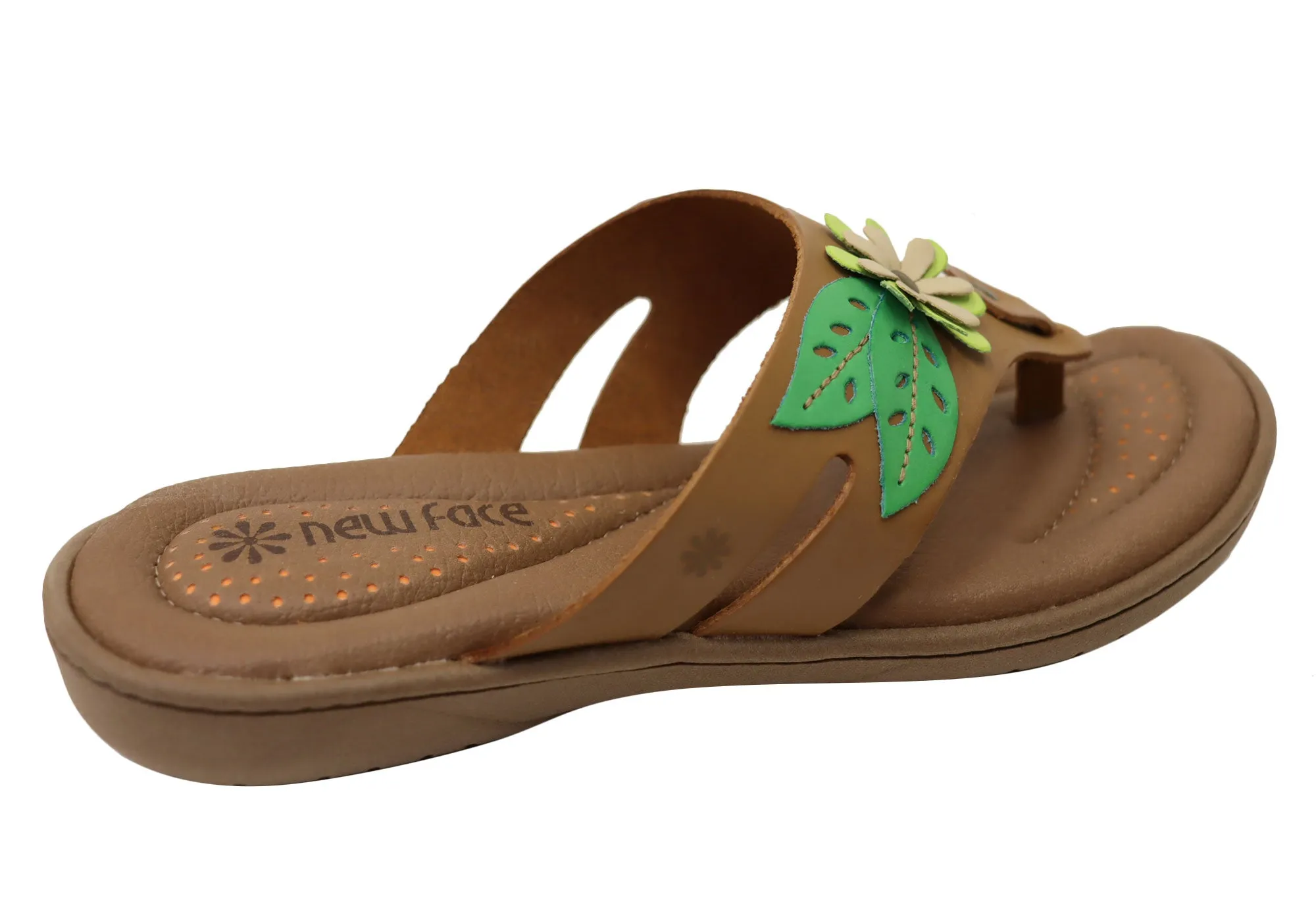 New Face Taylor Womens Comfort Leather Thongs Sandals Made In Brazil