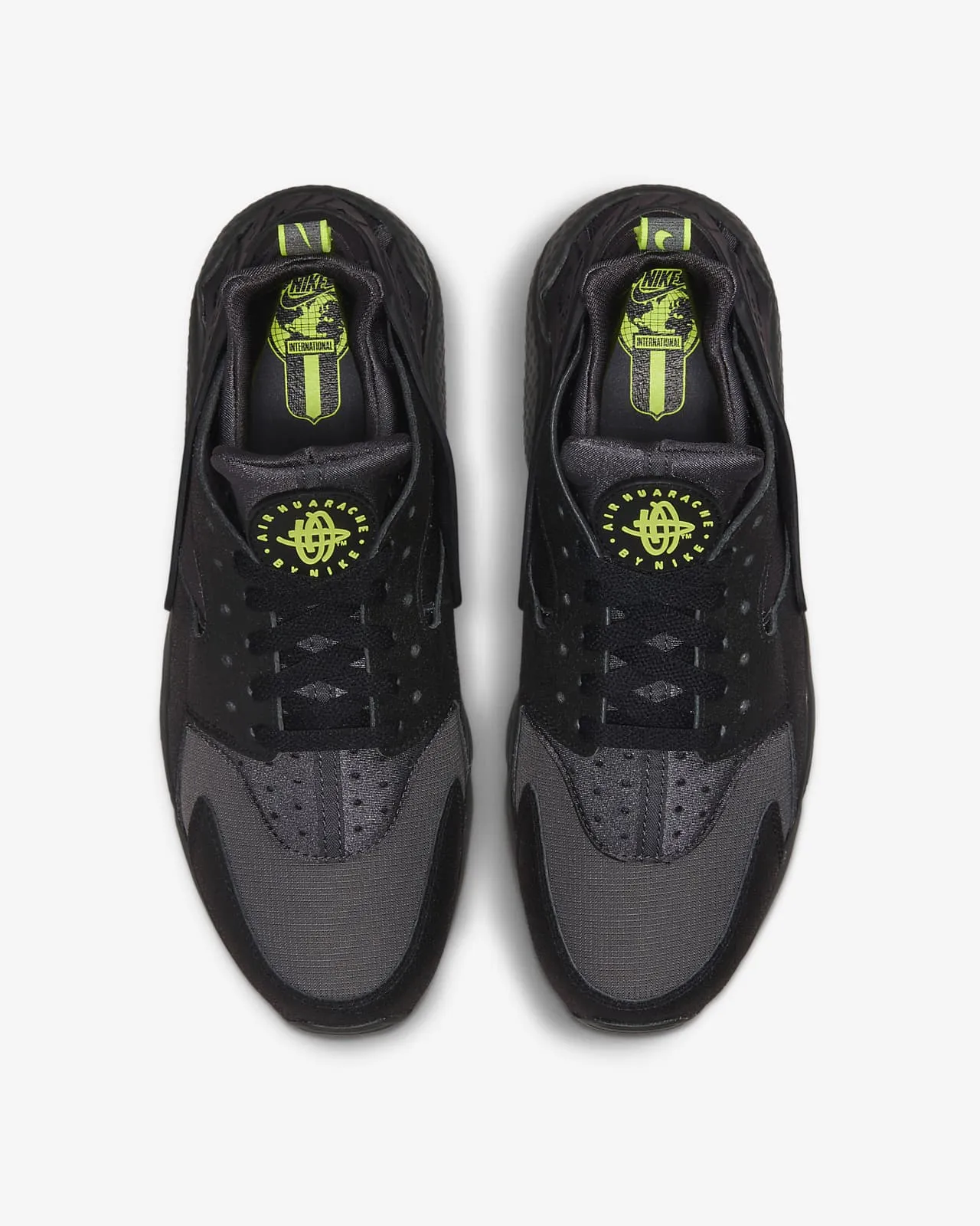 Nike Huarache Run GS Iron Grey Black Volt DZ5632-001