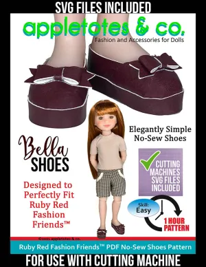 No-Sew Bella Shoes Ruby Red Fashion Friends™ Pattern - SVG Files Included