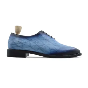 Odessa - Men's Burnish Blue Pebble Grain Leather Wholecut Shoe