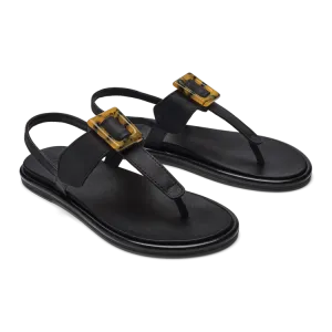 Olukai Women's La'i T-Bar Sandal / Black - Black