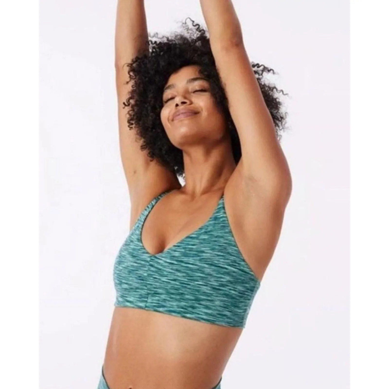 OUTDOOR VOICES Womens Flow Freeform Bralette XXS Green Patina Mix Quick Dry NWT