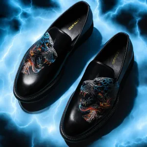 Panther Designer Print Sneakers- Black