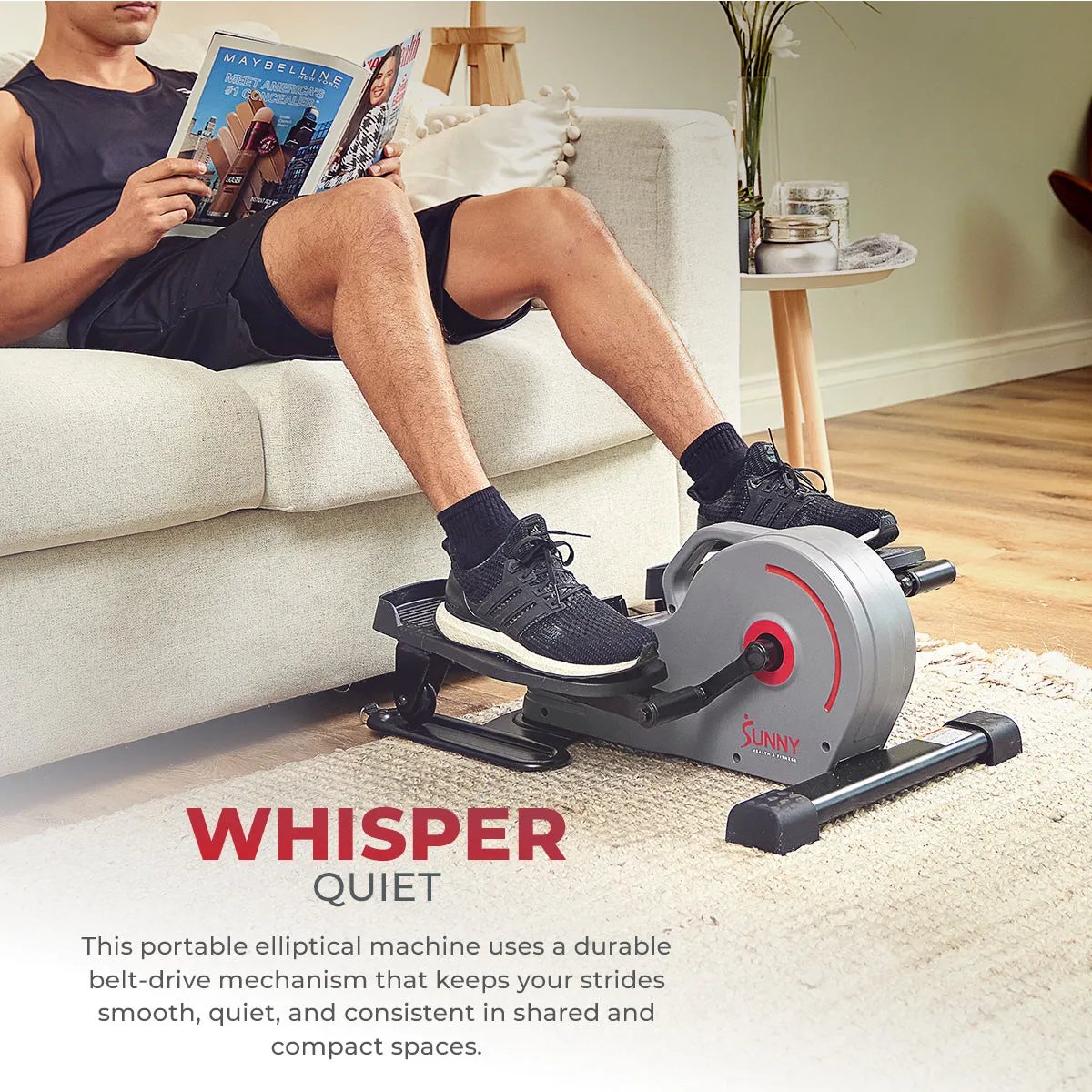 Portable Stand Up Elliptical with Resistance Bands