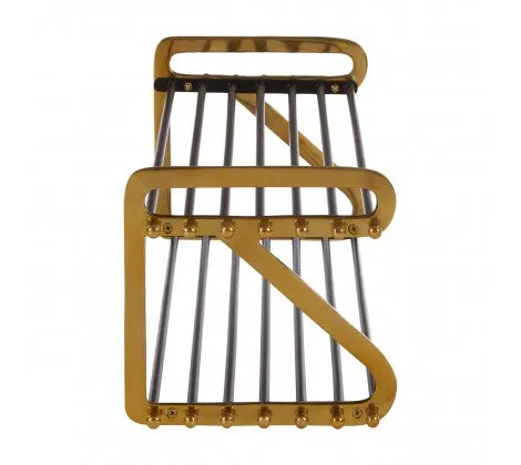 Premium Black and Gold 2 Tier Shoe Rack