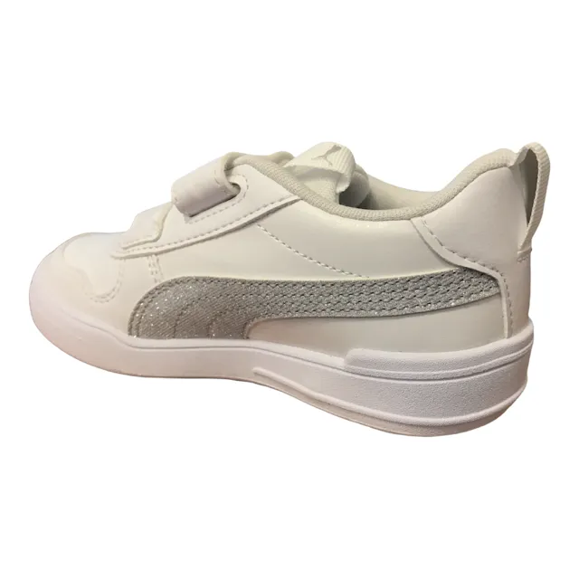 Puma sneakers da bambina Multiflex Glitzm FS V PS 384885 01 bianco argento