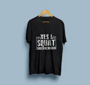 "Yes I Squat See Back For Details" Premium Round Neck Sleeveless T-Shirt for Active Lifestyles