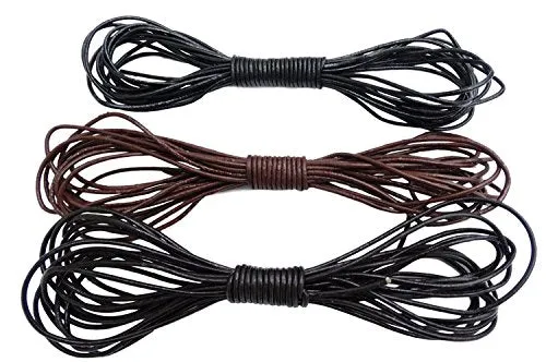 REED Genuine Leather Cord Braiding Lace Strings for Leather Crafts and Jewelry Making of Necklaces Plus Bracelets